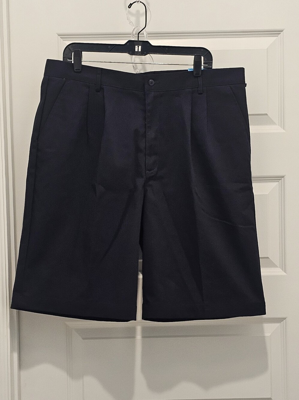 NWT Austin Clothing Co Men’s Navy Pleated Chino Shorts Size 38